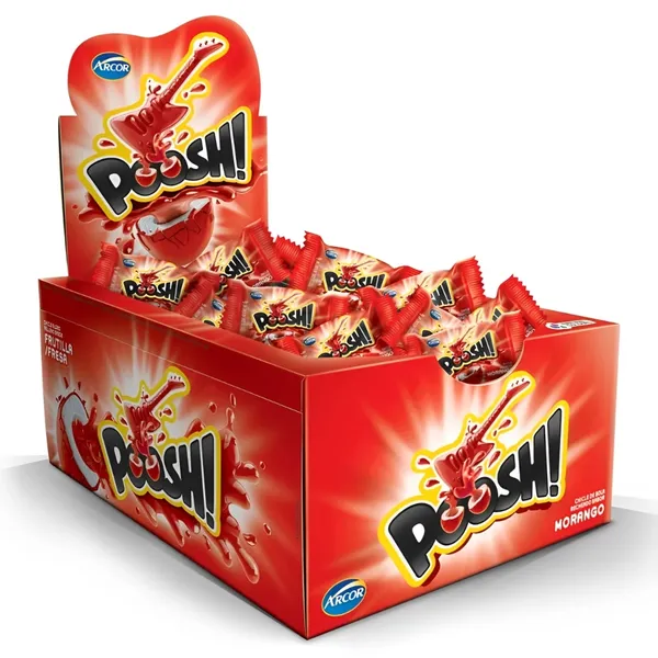 Chiclete Poosh Morango C/40 Unidades - Arcor