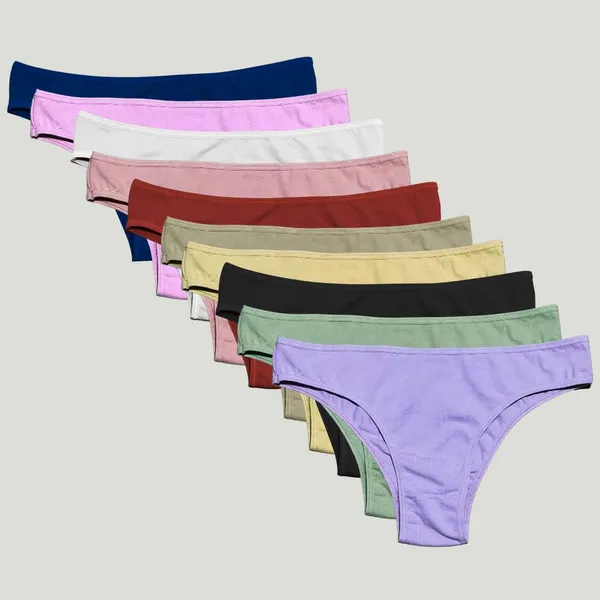 Kit 5 ou 10 Calcinha Algodão Cotton Confort Tanga Básica Feminina Conforto Atacado