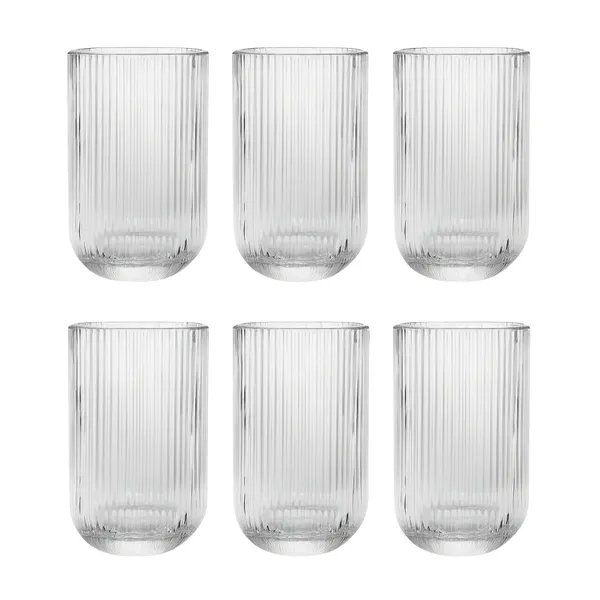 Jogo Copos de Vidro Canelado 423ml Design Elegante e Resistente 6 Peças