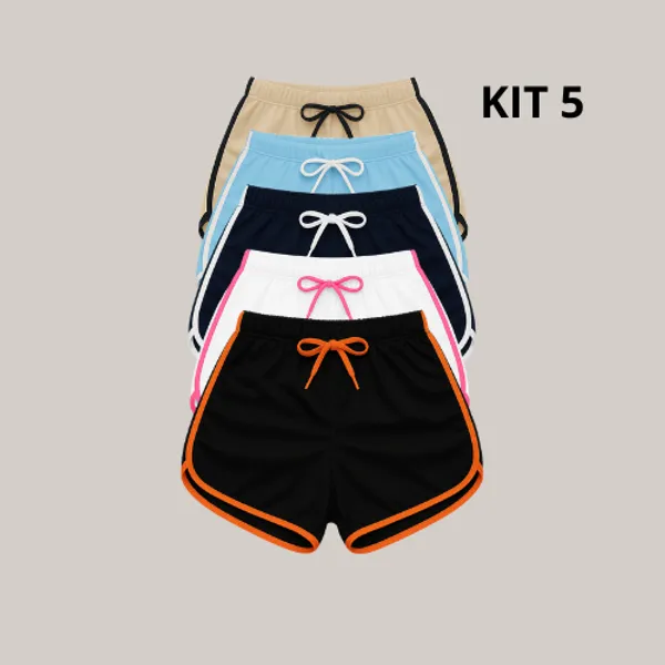 Kit  5 Shorts Feminino Soltinho