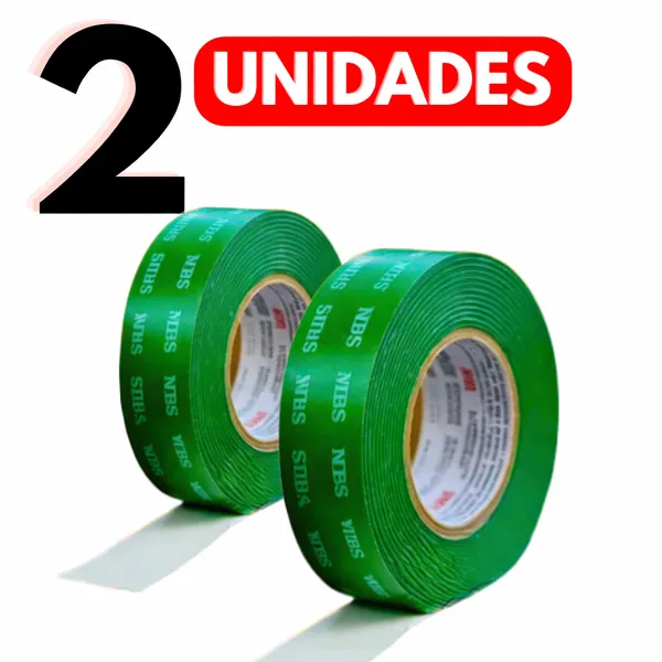 2 Rolo Fita dupla face 12mmX2M Extra forte - Cabeceira - Ripado - Quadros - PVC - Espelho Fixa Tudo