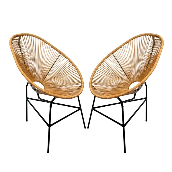 Jogo 2 Acapulco Sacada Varanda Deck Piscina Jardim Sala Fibra Sintética Decorativa Area Interna Externa