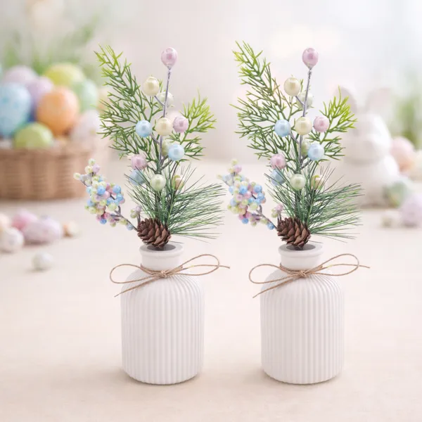 Kit 2 Arranjos Pascoa ou Natalino Completo Festa Decoraçao