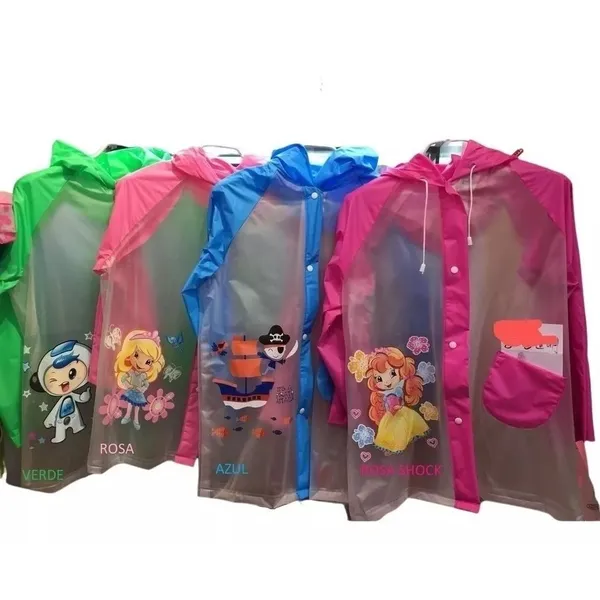 Capa De Chuva Infantil Reforçada Impermeável Menina Menino Escolar