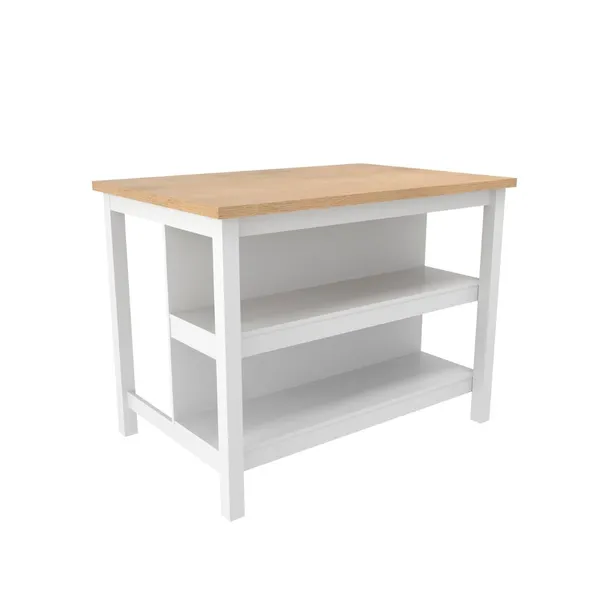 Ilha Cozinha Ditália 2 Prateleiras Branco CD-1019