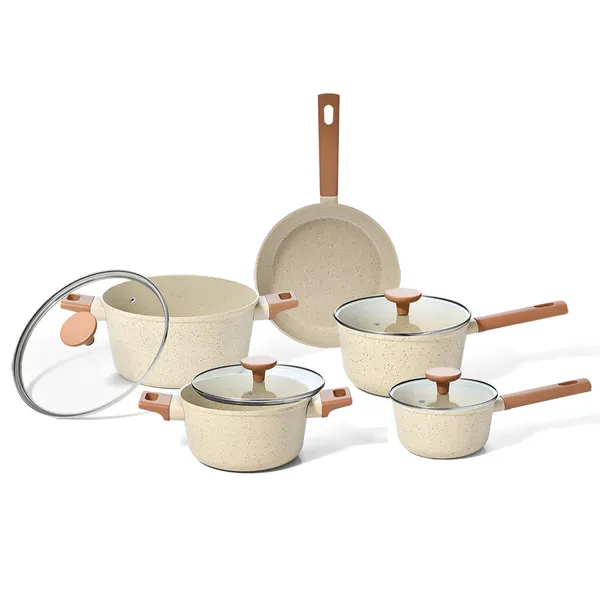 KIT 5 PANELAS DE INDUÇÃO COM ANTIADERENTE CERÂMICO MOU DE PITAYA - OIKOS