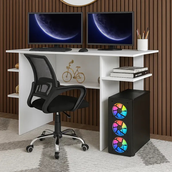 Conjunto Escrivaninha Mesa Gamer Para Computador + Cadeira Giratória