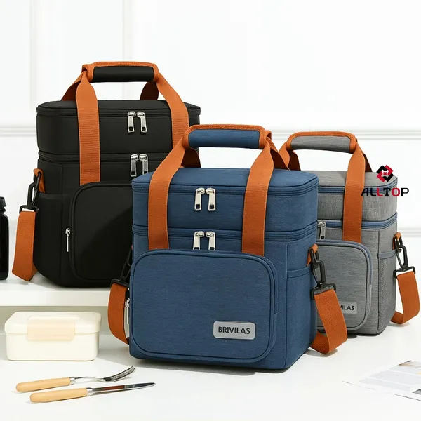 Bolsa Térmica 2 Compartimentos Com Alça De Mão E Lateral Isolamento Térmico Eficiente