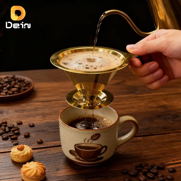 Filtro De Café Coador Inox 304(103) Grande Reutilizável Pour Over