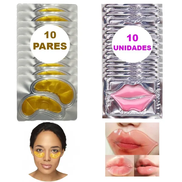 Kit 10 Hidratante Labial E 10 Pares Máscara Para Olhos