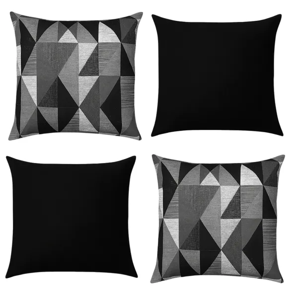 04 Almofadas Cheias Estampadas Modernas Decorativas 50x50 Lançamento Novidade Com Refil Floco Espuma