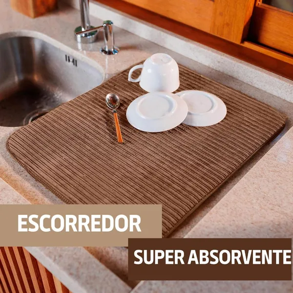 Escorredor De Louça Aparador Tapete 38x48 Microfibra Super Absorvente Buettner