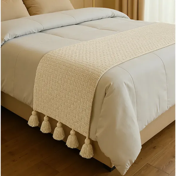 Peseira de Cama em 100% algodão, Para Cama Casal / Queen / King - MEDIDA 0,70 x 2,20cm Grosso/macio