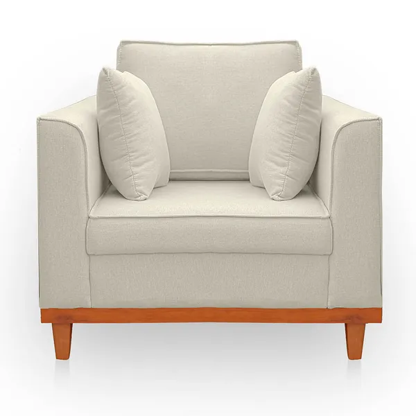 Poltrona  para Sala Confortável Beny Reforçada Linho