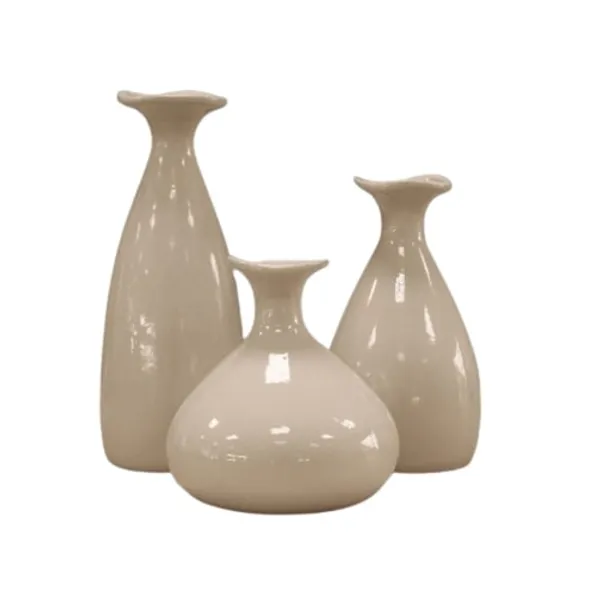 Trio Vaso Garrafa De Cerâmica Decorativa Para decoração Sala Suculenta