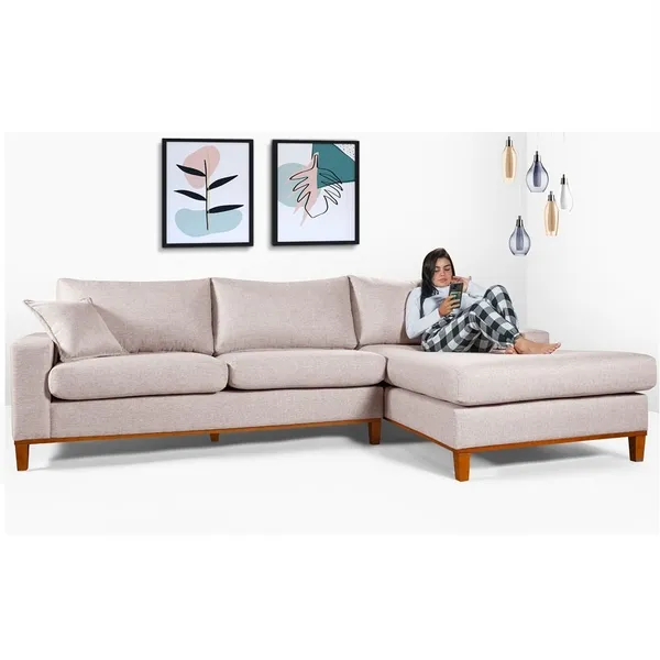 Sofá California 4 Lugares Living Linho Chaise Esquerda