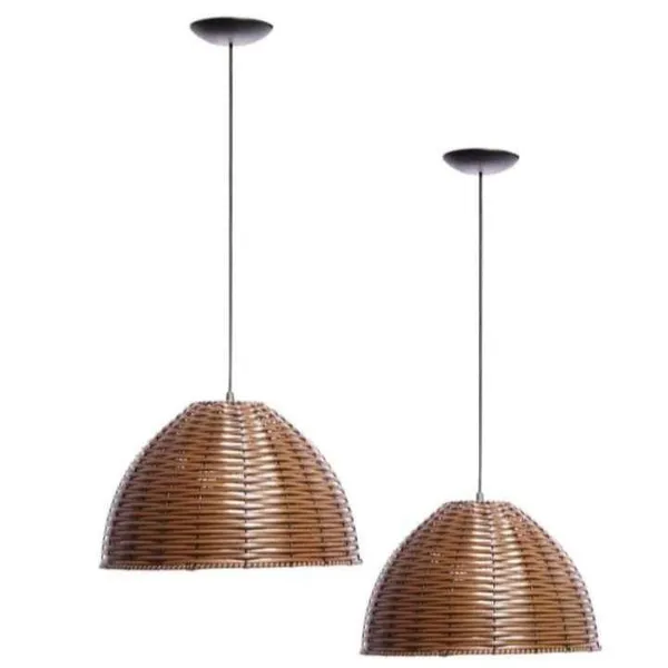 KIT 2 PENDENTE LUMINÁRIA MEIA LUA RÚSTICO