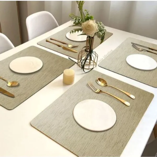 6 Jogo Americano Areia Impermeável Pvc 6 Lugares