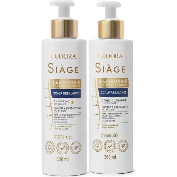 Kit Shampoo e Condicionador Eudora Siàge Anticaspa Scalp Rebalance