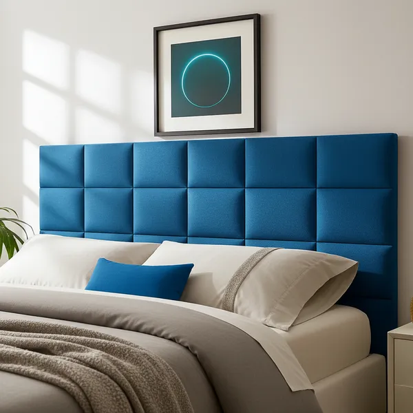 Cabeceira Estofada Modular 40x30 Autocolante para Cama Box Casal Queen King