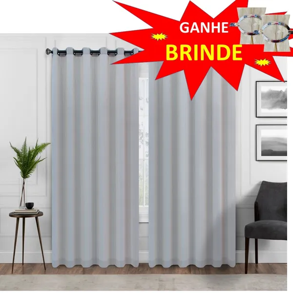 Cortina 1,80 X 2,80 Janela ou Porta Sala Quarto  Ilhós argola  tecido Madras elegante luxo