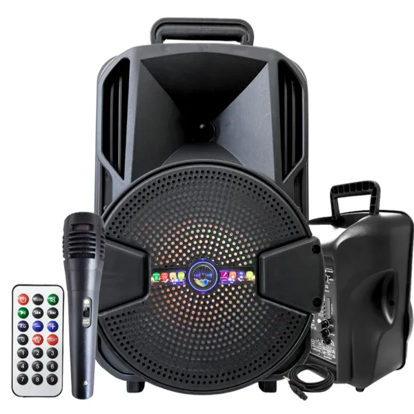 Caixa de Som Potente Grande com Microfone P10 FM Pendrive 1000w pmpo