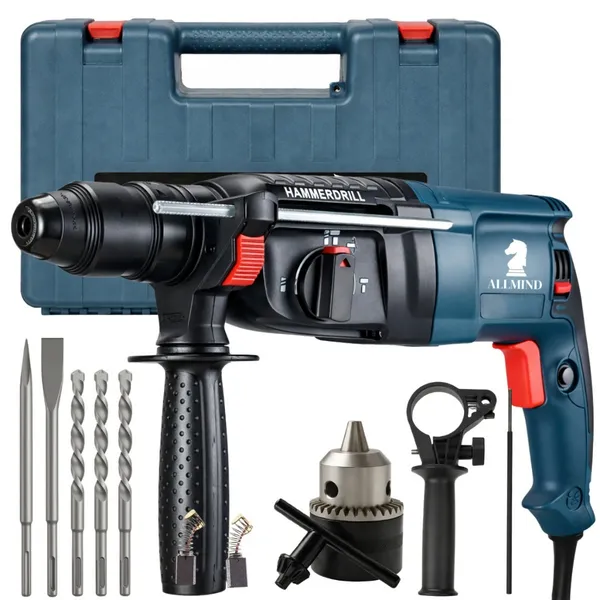 Martelete 5kg Furadeira de Impacto 1200w Rompedor Demolidor Profissional Com Acessorios