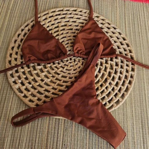 🔥 Biquíni Cortininha + calcinha marquinha de fita bronze Marrom Chocolate | perola | preto ,Tecido Premium 🔥