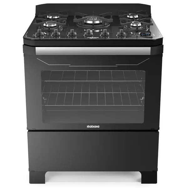 Fogão Itatiaia 5 Bocas Digital Itamaster Tripla Chama Preto - Bivolt