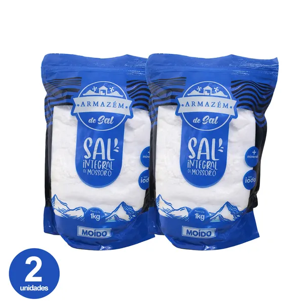 Sal Marinho Integral Mossoró Moído 2kg - Sem Iodo