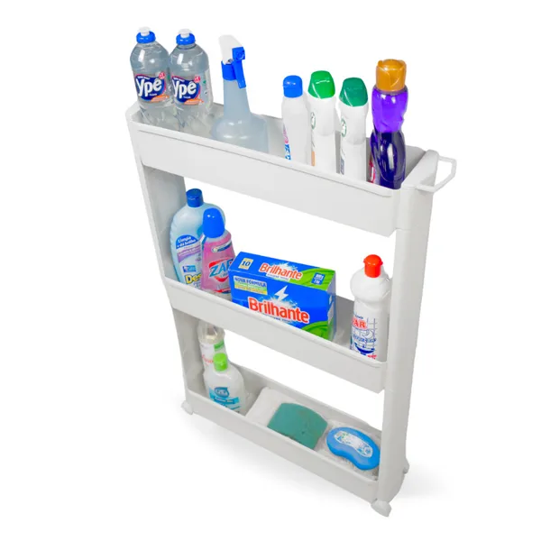 Armário Carrinho Organizador Multiuso com Rodinhas Banheiro Lavanderia Cozinha Quarto Envio Imediato