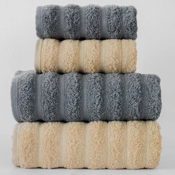 Kit 2 Toalhas Banhão 75x150cm + 2 Rosto Requinte | Fio Penteado 100% Algodão |  Wiegand Premium