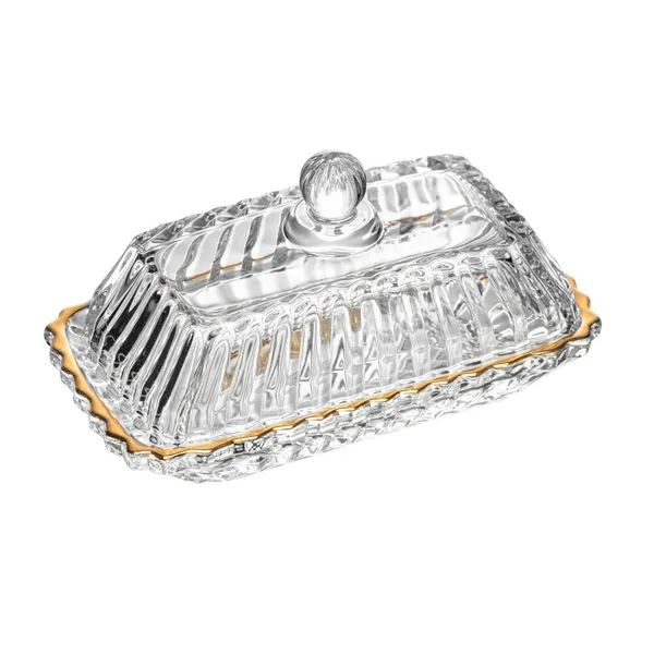 Manteigueira Wolff Imperatriz de Cristal com Fio de Ouro