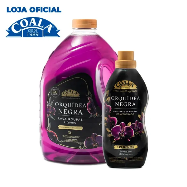 Kit Coala Laundry Orquídea Negra - 1 lava Roupas 3L +1 Amaciante1L