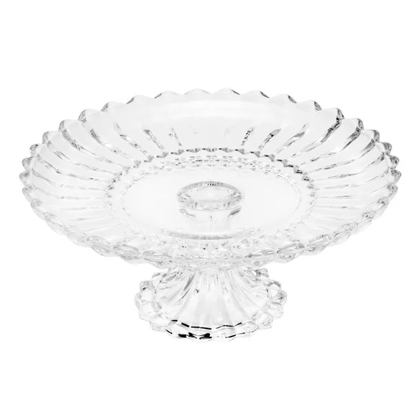 Prato para Bolo Wolff Geneva de Cristal com Pé 30cm x 13cm