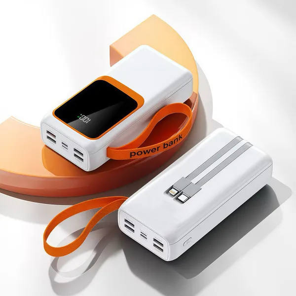 Power Bank 50000mAh Turbo 22.5W Carregador Portátil Rápido com Saída PD de Alta Capacidade