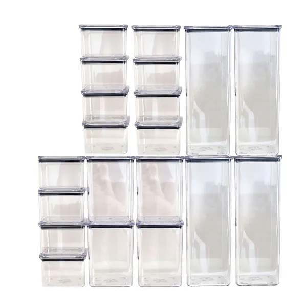Kit 20 Potes Herméticos acrílicos 2,3litros 1,1litro 480ml Organização