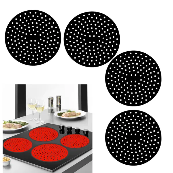 Kit com 4 Protetor de Silicone para Fogão de Indução Tapete Almofada para Fogão de Indução