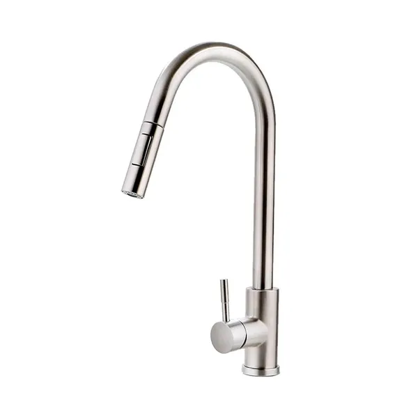 Torneira para cozinha gourmet Misturador Monocomando em Aço Inox Escovado Iriri Pingoo - Prata