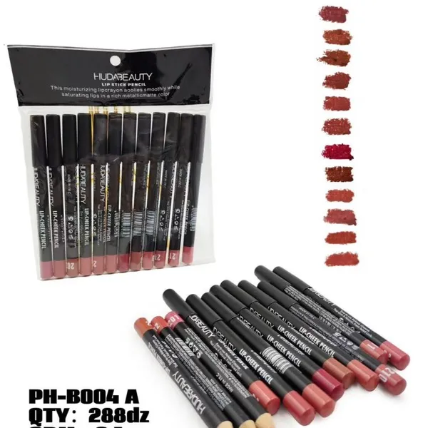 Conjunto de 12 Lápis Labial Fosco Resistente à água, alta coloração