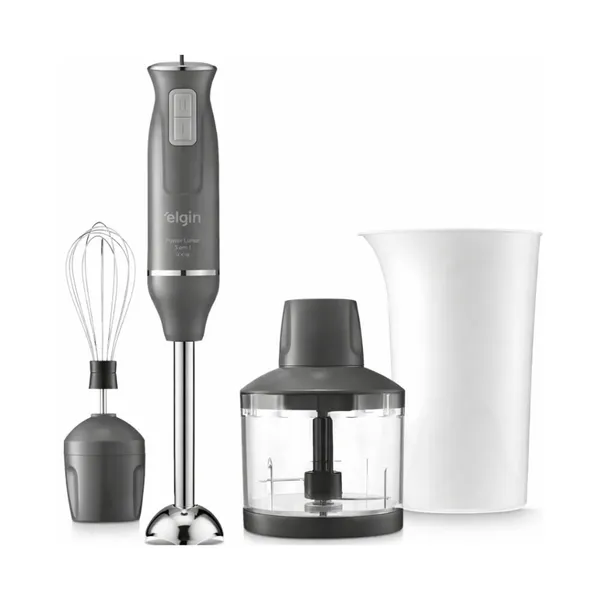 Mixer 3 em 1 600W Elgin Power Inox | Triturador + Batedor | Cinza Lunar