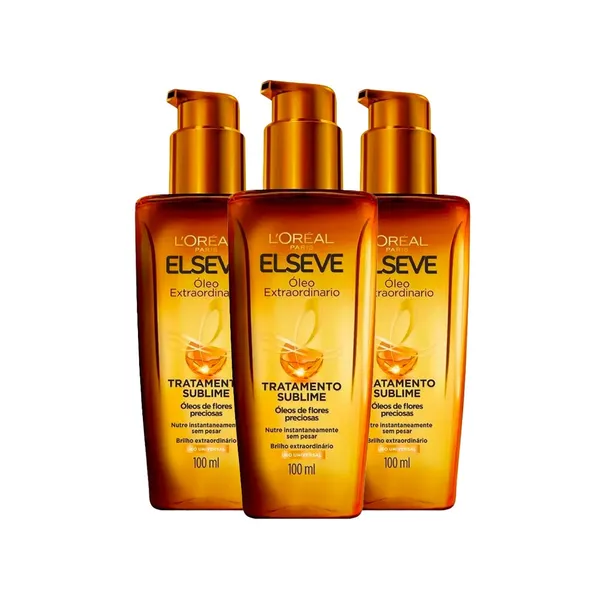 Kit 3 Óleos Capilar Elseve L'Oréal Paris Óleo Extraordinário 100ml