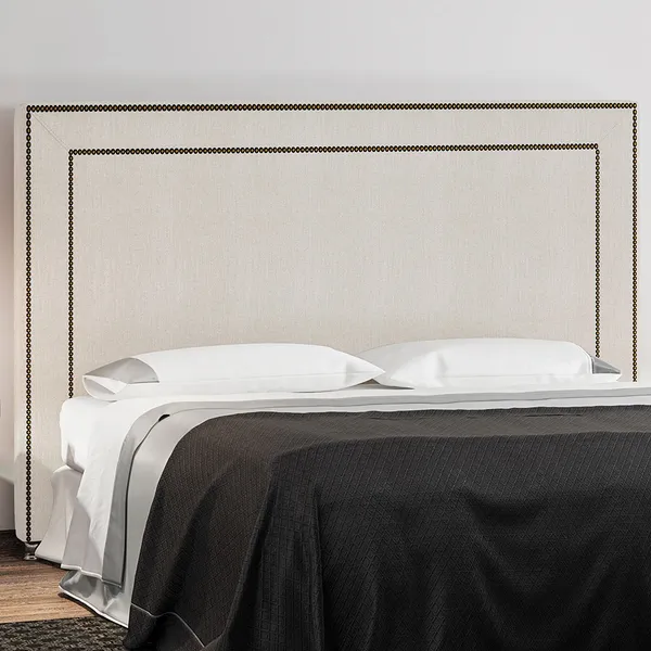 Cabeceira​ Cama Box Queen 160 cm P05 Berlim Linho Creme - Lyam Decor
