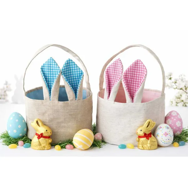 Cesta de páscoa em tecido