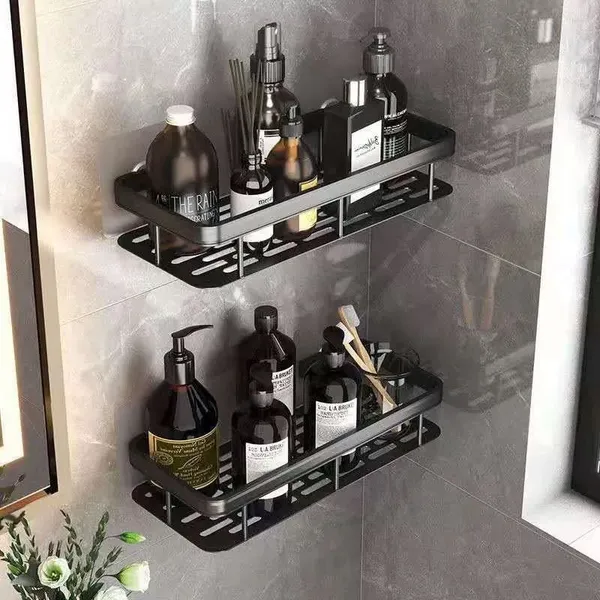 1/2 Suporte de Canto e Reta Porta Shampoo Prateleira Para Banheiro Organizador com Adesivo