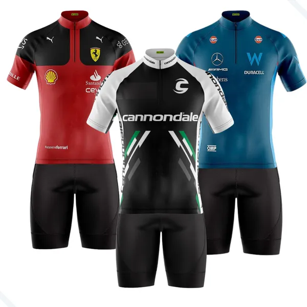 Conjunto ciclismo masculino bermuda e camisa Pro Tour com bolsos UV50+