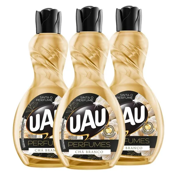 Kit 3un Limpador 500ml UAU Perfume Chá Branco