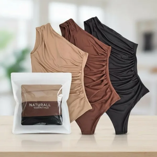 Kit 3 Body Feminino um Ombro Só com Drapeado Lateral