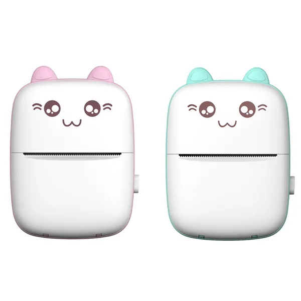 Kit Mini Impressora Térmica Com Papeis Sem Fio Portátil Desenho Animado Foto Android/Ios