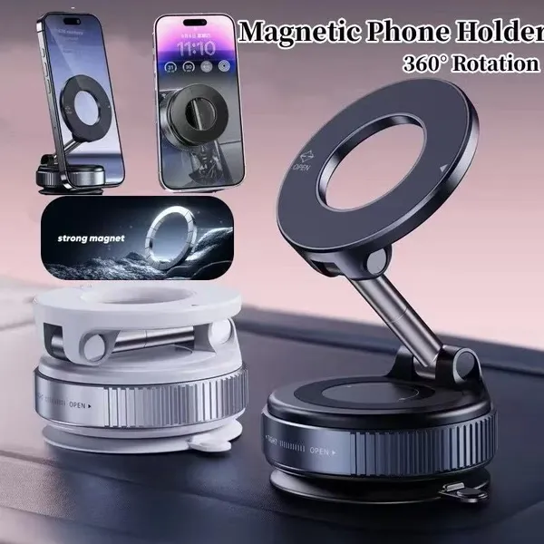 360° Suporte Magnético Forte para Telefone Carro Dobrável Vácuo Ajustável Mesa Uso Universal